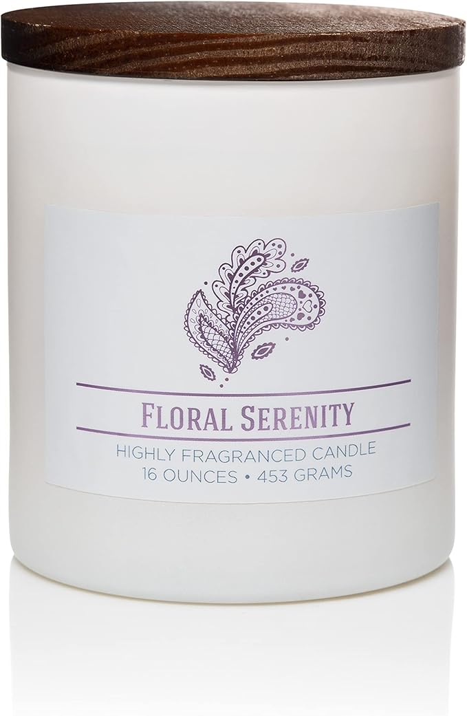 Carolina Floral Serenity Scented Candle, 16 oz Wellness Relaxing Aromatherapy by CAROLINA