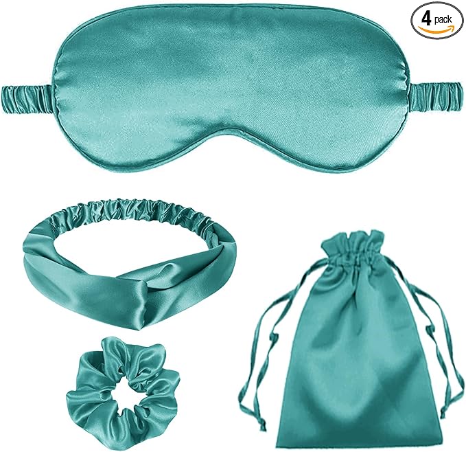 4Pcs Silk Sleep Masks Satin Eye Mask Silky Eyes Cover Blindfold Eyeshade by WJingYiJia