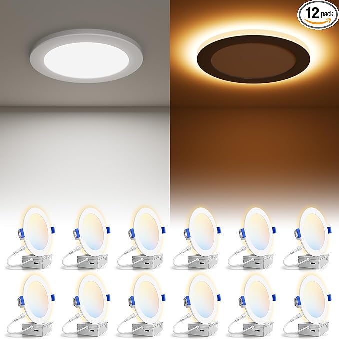 VOLISUN 12 Pack 6 Inch 5CCT Recessed Light by VOLISUN