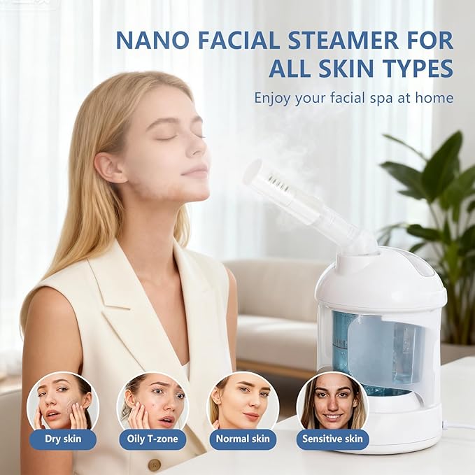 3 in 1 Facial Steamer, Hair Steamer, Air Humidifier Hot Mist Moisturizing - Image 8