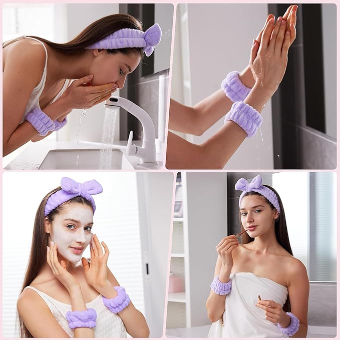 6 Pcs Elastic Microfiber Spa Headband Set - Image 4