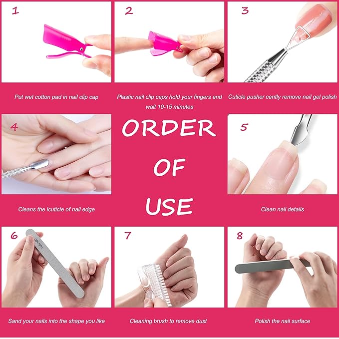 Gel Nail Polish Remover Tools Kit, - Image 7