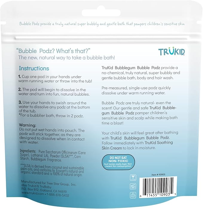 TruKid Bubble Podz Bubble Bath for Kids, & Babies, Tear Free Gentle & - Image 9