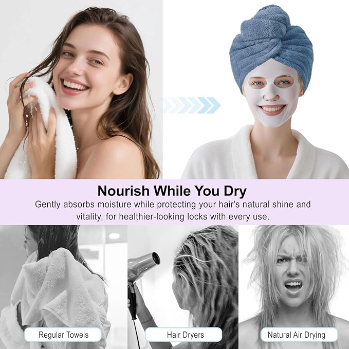 Microfiber Hair Drying Towel Wrap - Image 6