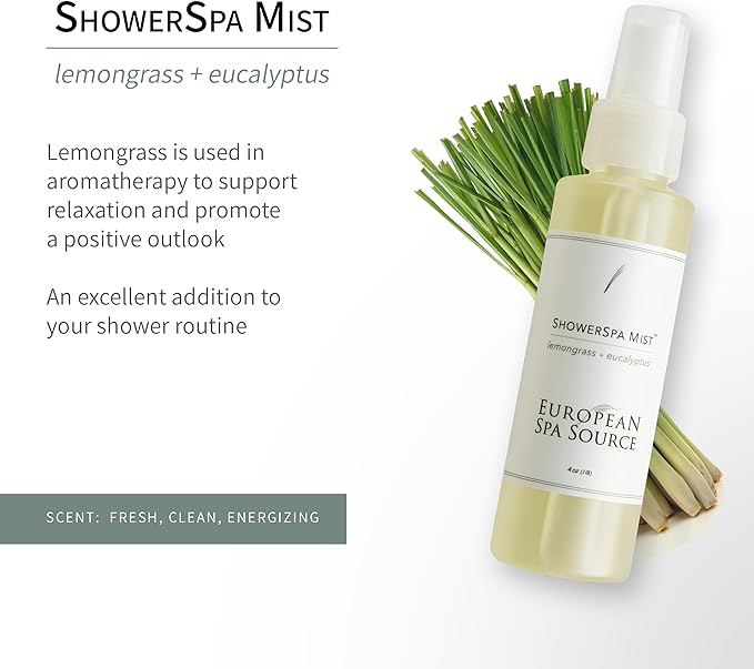 European Spa Source Energizing Lemongrass + Eucalyptus ShowerSpa Mist Spray - Image 2