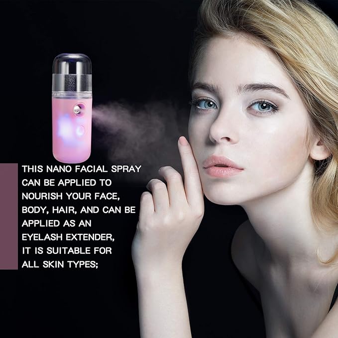 Honoson 2 Pack Nano Facial Mister Spray Bottle Handheld Humidifier Portable - Image 6