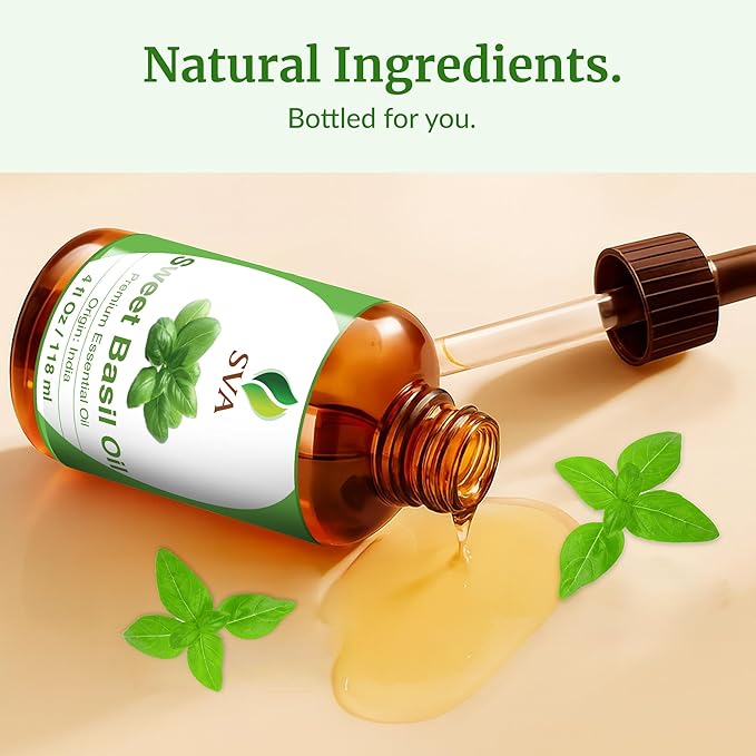 SVA Sweet Basil Essential Oil – 4 Fl Oz – 100% Natural Basil Oil - Image 8