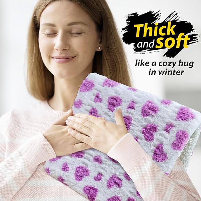 ZXU Heating Pad for Back Pain Relief, Ultra Soft Sherpa Heating Pad for Cramps - Image 5