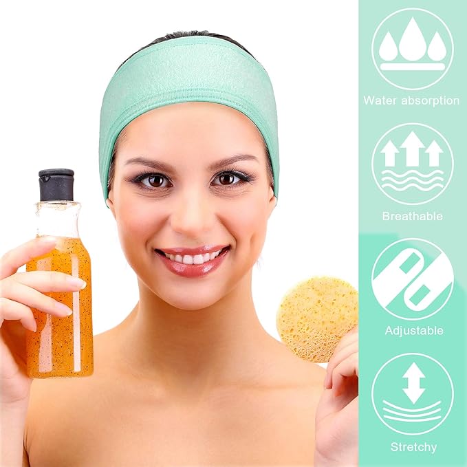 Whaline 4 PCS Spa Headband, Make up Hair Band, Stretch Terry Cloth Headband - Image 6