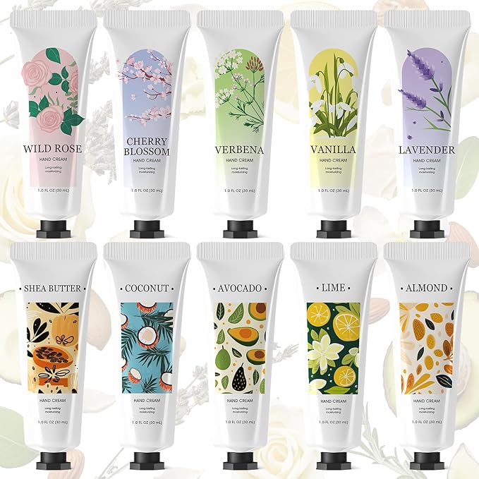 spa luxetique 10 Pack Hand Cream Gifts Set Hand Lotion Dry Cracked Travel Size by spaluxetique
