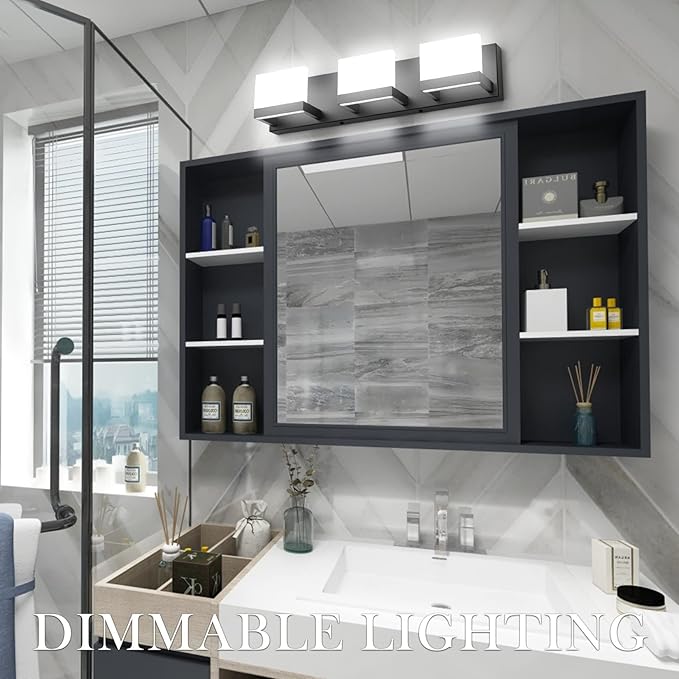 Tipace 3 Lights Black Dimmable LED Vanity Light - Image 8