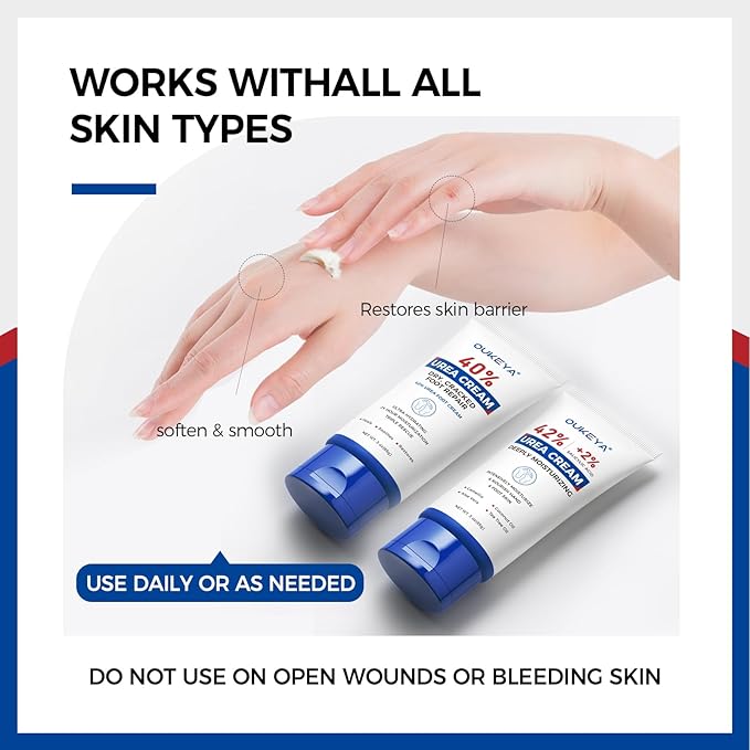 OUKEYA Urea Cream 40 Percent Tube 3 Oz, Foot & Hand Cream - Image 8