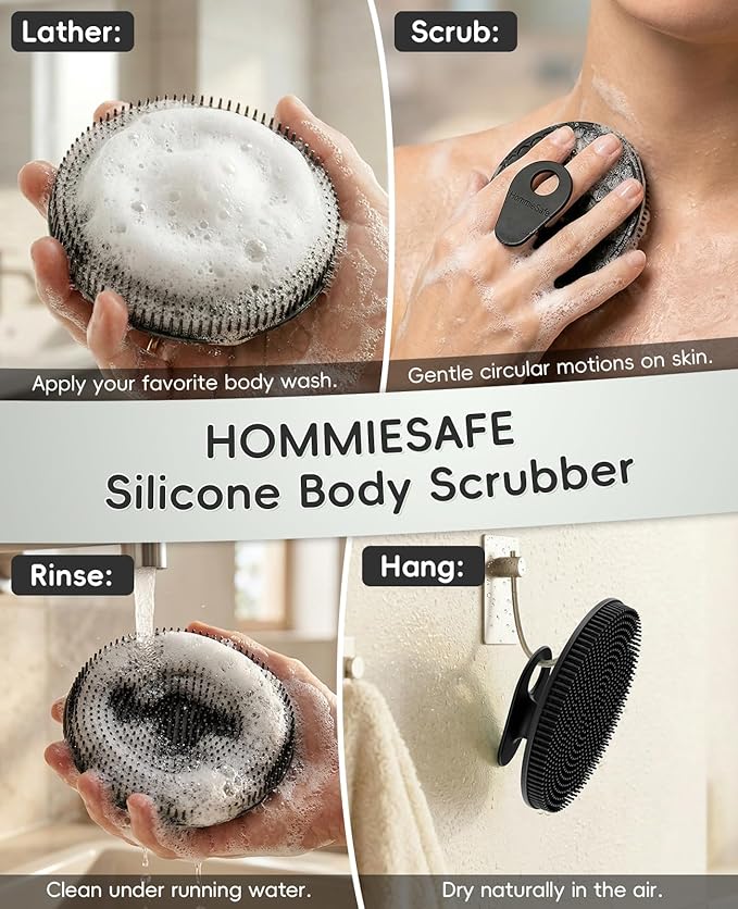 Soft Silicone Shower Brush Body Wash Bath Exfoliating Skin Massage Scrubber - Image 6