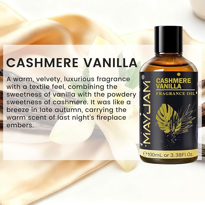 Cashmere Vanilla Fragrance Oil Essential Oil, MAYJAM 3.38FL.OZ Cashmere Vanilla - Image 3