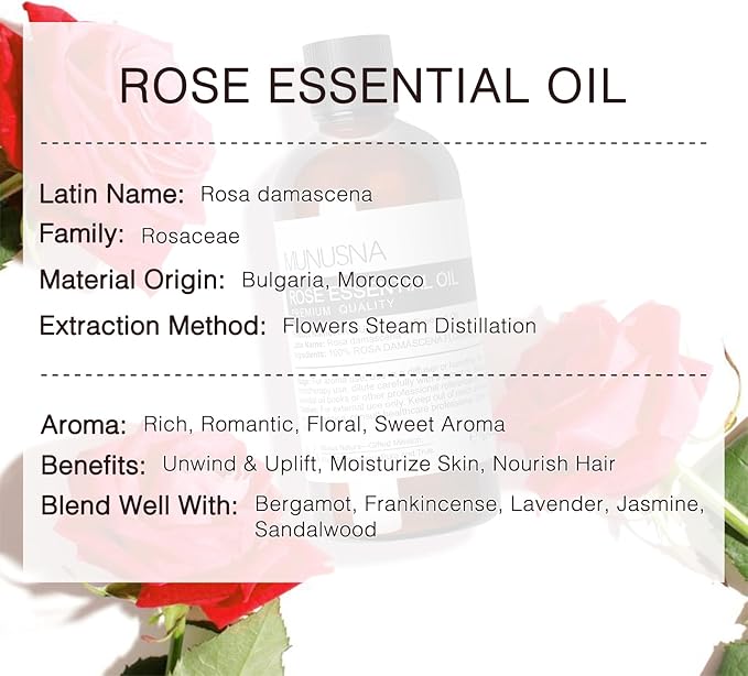Rose Essential Oil 100ML, 100% Pure Natural Rose Oil - Image 3