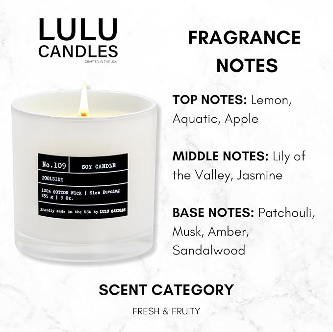 Lulu Candles | Poolside | Luxury Scented Soy Jar Candle | Hand Poured in The - Image 2