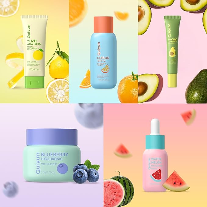 QUIYUM Fruit Skincare for Teens, 5 Daily Routine Beauty Skin Care Sets - Image 8