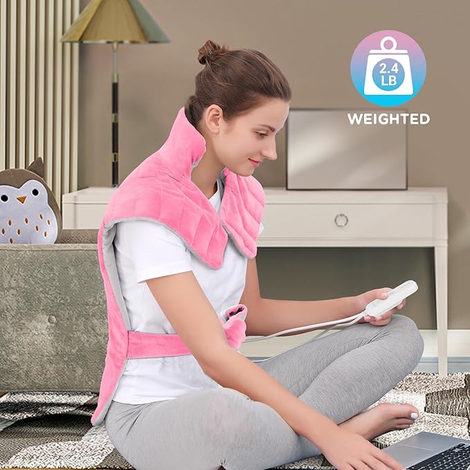 Comfytemp Heating Pad for Back, Neck Shoulder Weighted Design for Snug Fit - Image 2