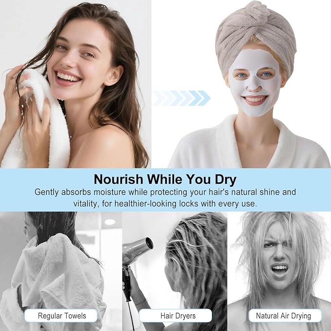 Microfiber Hair Drying Towel Wrap - Image 7
