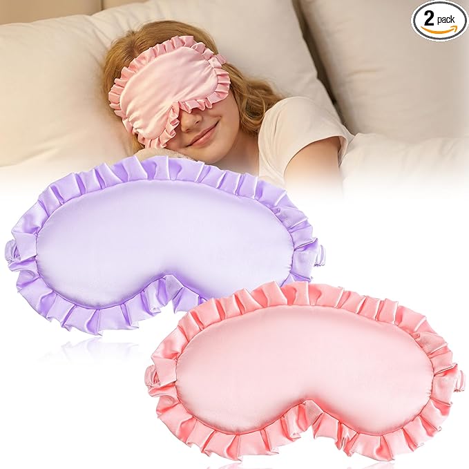 2 Pcs Silk Eye Mask with Adjustable Strap, Ultra Soft Sleep Mask Eye Cover by Unknown