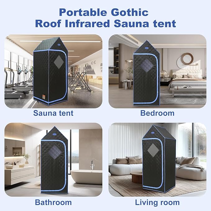 Portable Infrared Sauna for Home Spa, Full Size 1 Person Far Infrared Sauna - Image 6