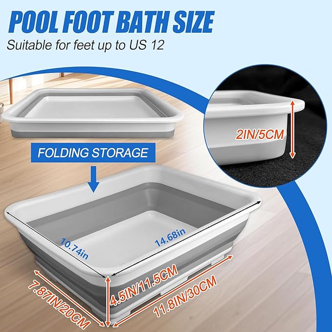 Pool Foot Bath Tray for Swimming Pool, Non- Slip Collapsible Foot Bath for Pool - Image 2