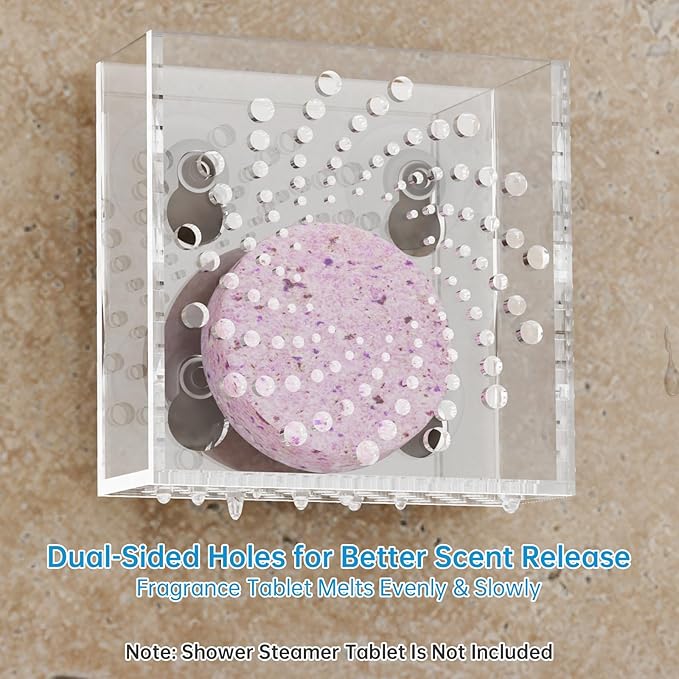 NiHome Acrylic Shower Steamer Tray Clear, Shower Steamer Holder - Image 3