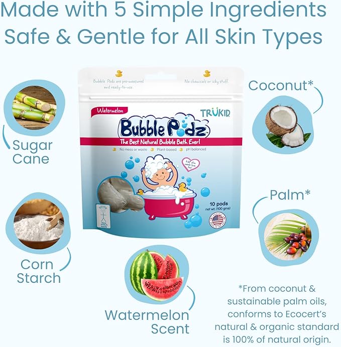 TruKid Bubble Podz Bubble Bath for Kids, & Babies, Tear Free Gentle & - Image 6