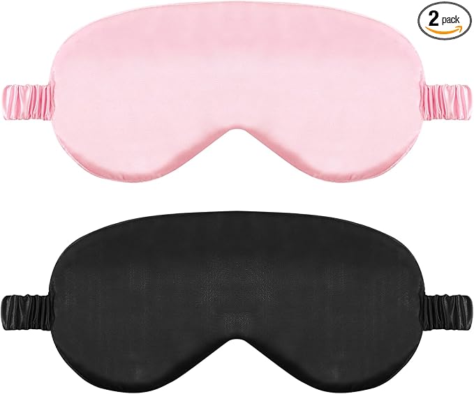 2 Pack Sleep Mask Silk Eye Mask Cover by WY+LIGHTING+LEVEL