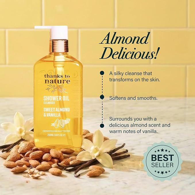 Shower Oil for Women with Sweet Almond and Vanilla, Luxe Oil Body Wash That - Image 6