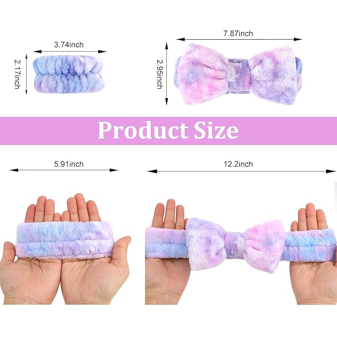 CIEHER 12 PCS Makeup Headband for Women Wrist Washband Scrunchies Cuffs for - Image 6