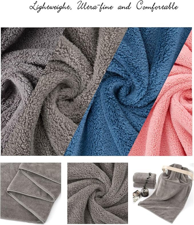 Lumimi Towels 6 Piece Soft Microfiber Bath Towel Set Salon Gym Yoga Travel - Image 4