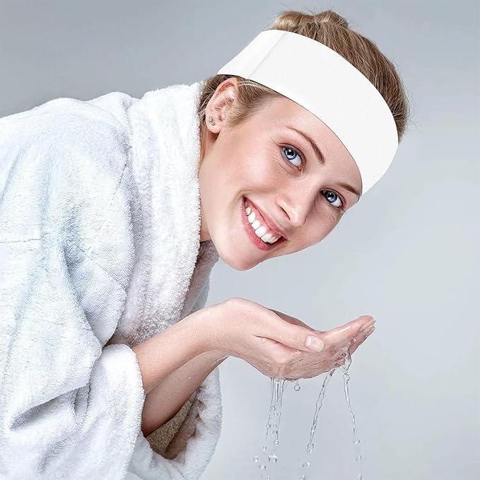 Disposable Headbands for Spa & Facials – 48pcs White Headbands for Women – - Image 6