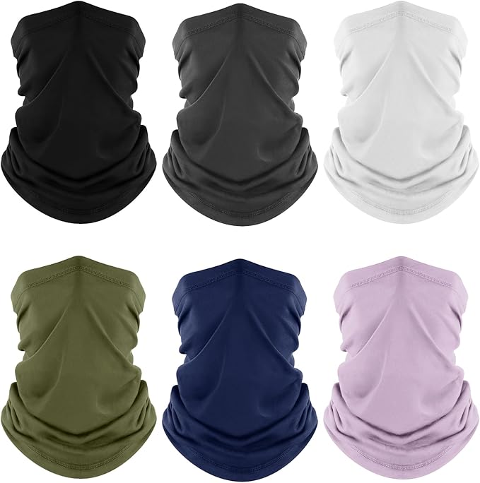 Fuinloth Neck Gaiter, 6 Pack Cooling UV Protection Bandana Face Mask Gator Scarf by fuinloth