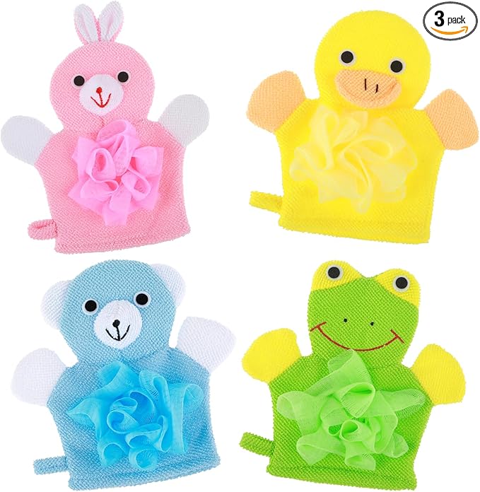 Dimeho Kids Bath Gloves, 4/2pcs Shower Gloves Loofah by Dimeho