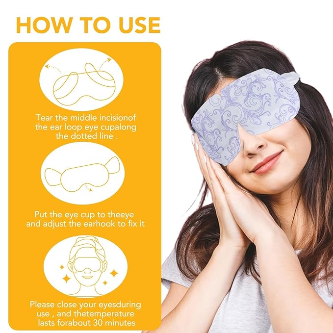 XPCARE 60 Pack Steam Eye Masks for Dry Eyes, Self Heated Steam Warm Eye Mask - Image 6