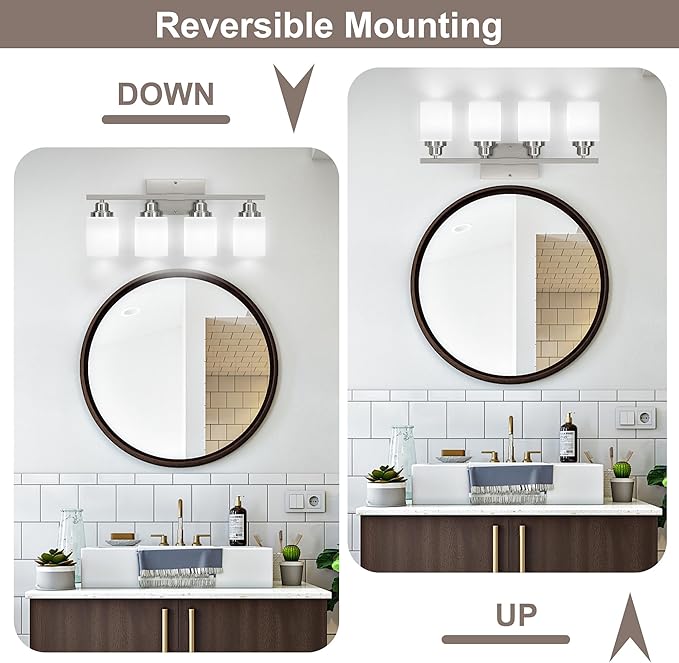 Sailstar Bathroom Light Fixtures, Brushed Nickel Vanity Light Over Mirror - Image 7