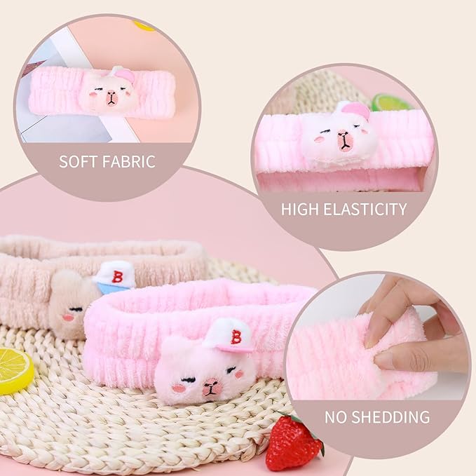 Spa Headband for Washing Face, 2 Pack Cute Halloween Hair Band for Shower Yoga - Image 5