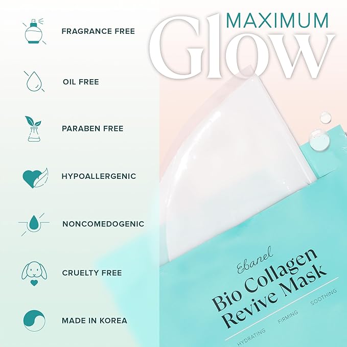 Ebanel Bio Collagen Face Mask, Hyaluronic Acid, Niacinamide, Rose Water - Image 7