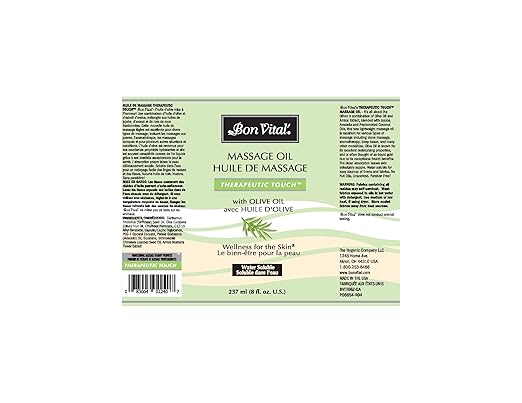 Bon Vital' Therapeutic Touch Massage Oil, 8oz Pump, Unscented Massage Oil - Image 2