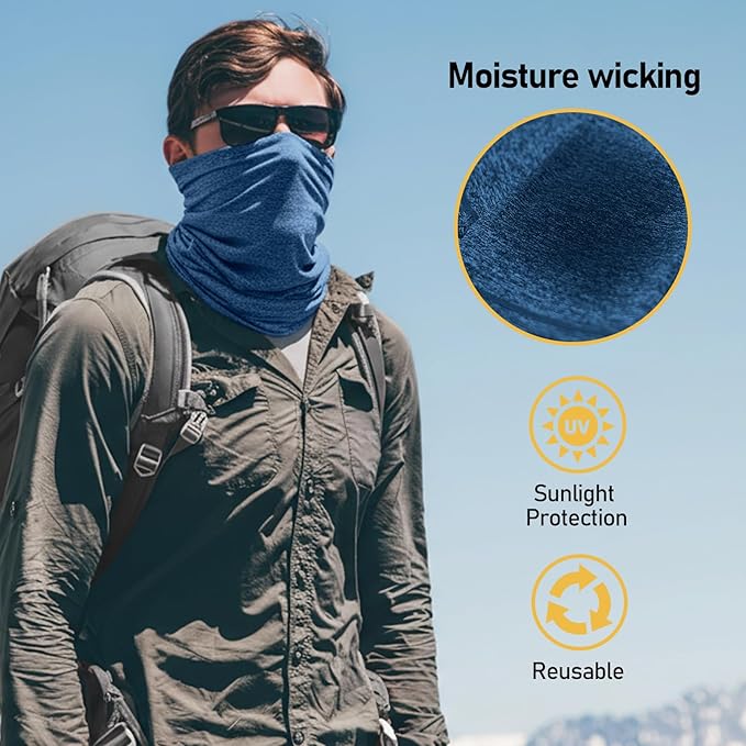 TICONN Neck Gaiter Face Cover Scarf, Neck Warmer Breathable Sun & Wind-proof - Image 5