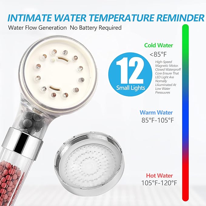 FASTRAS LED Shower Head with Handheld, High Pressure Shower Head with Hose - Image 2