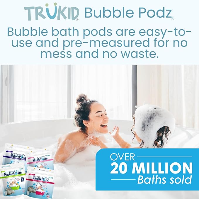 TruKid Bubble Podz Bubble Bath for Kids, & Babies, NEA-Accepted for Eczema - Image 8