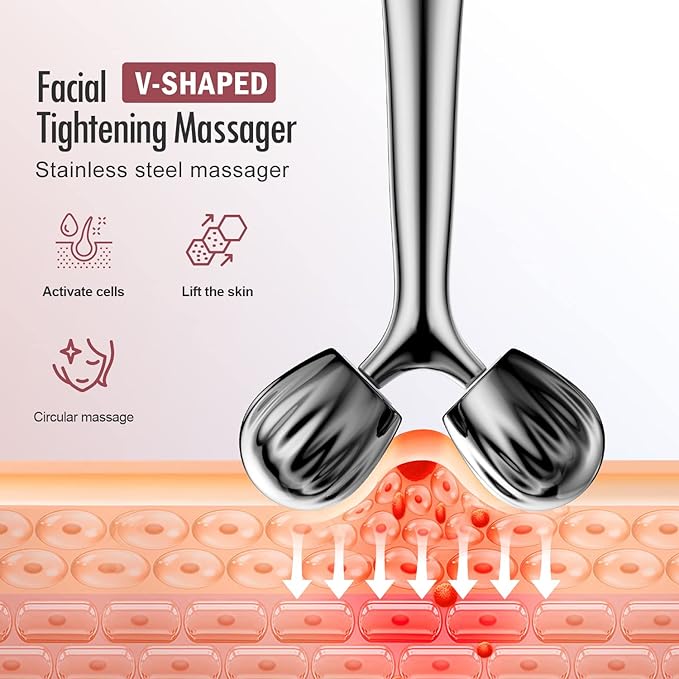 DANGSHAN Gua Sha Facial Tools & Face Roller Set, Face Massager, Lymphatic - Image 3