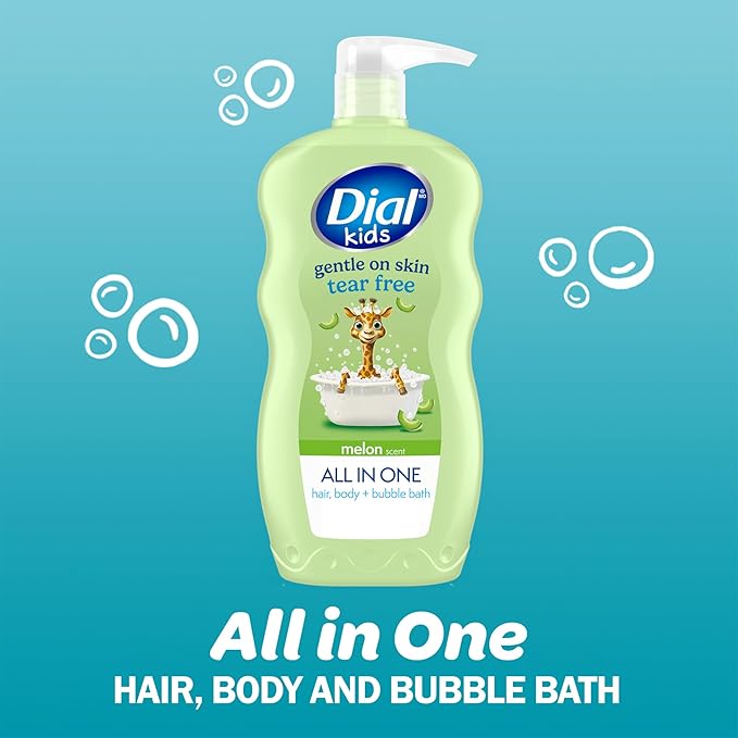 Dial Kids All-in-1 Body Wash + Hair + Bubble Bath, Melon Scent, 24 Fl Oz - Image 2
