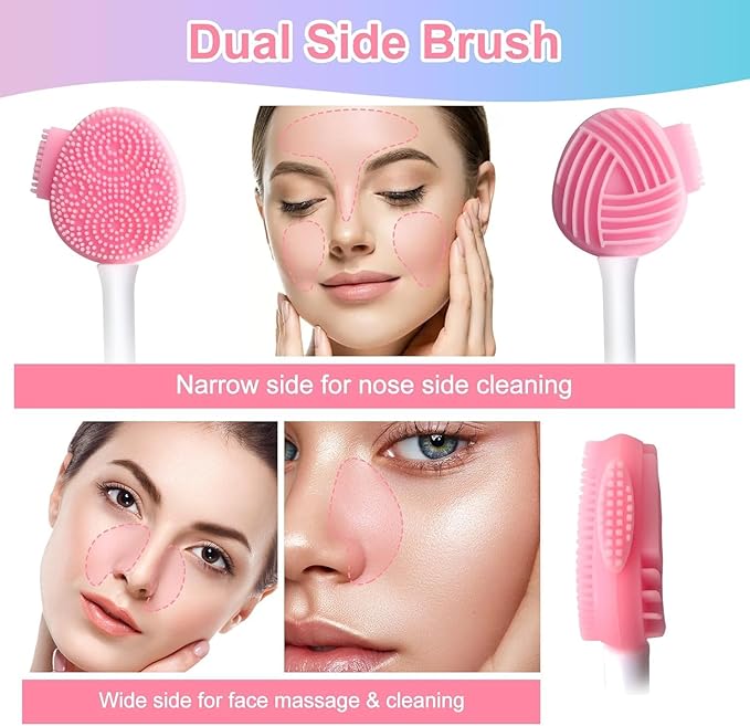 MUIIGOOD 2pcs Silicone Face Scrubber Face Mask Brush Exfoliating Lip Cleansing - Image 4