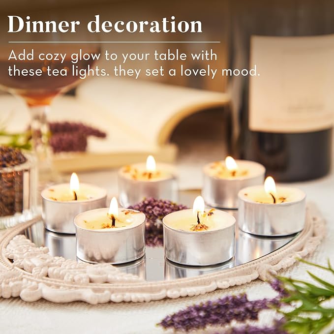 48 Pack Lavender Scented Tealight Candles - Image 6