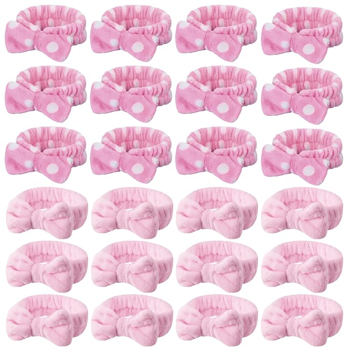 WILLBOND 24 Pieces Spa Headband Bulk Skincare Headbands Face Wash Makeup by Willbond+Technology+Limited