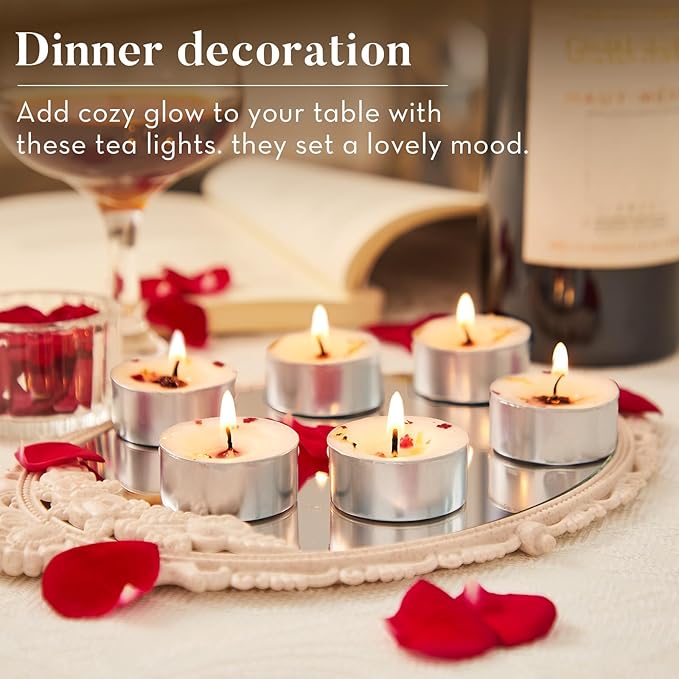 48 Pack Rose Scented Tealight Candles - Image 6