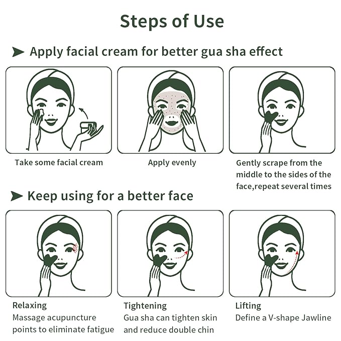 Gua Sha Facial Tools, Jade Guasha Tool - Image 4